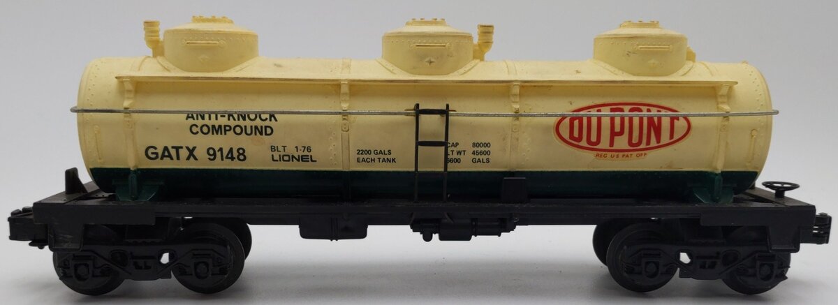 Lionel 6-9148 O Gauge DuPont Triple Dome Tank Car #9148/Box