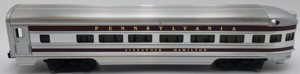 Lionel 6-9574 O Gauge Pennsylvania "Alexander Hamilton" Aluminum Observation Car EX/Box