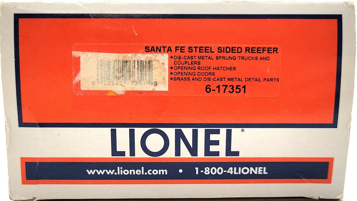 Lionel 6-17351 O Gauge Santa Fe Steel Sided Refrigerator Car #3526 LN/Box