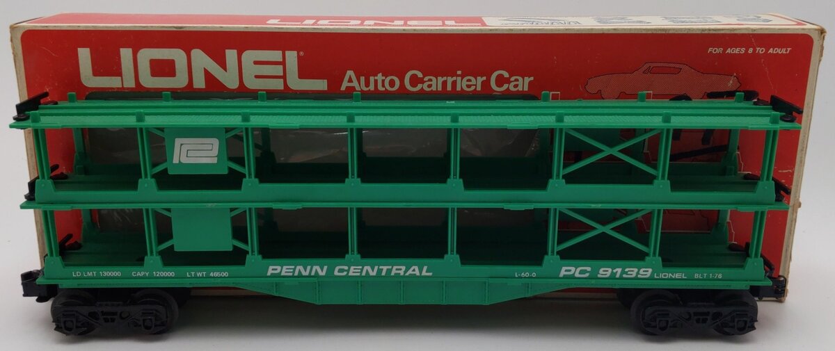 Lionel 6-9139 O Gauge Penn Central 3-Tier Auto Carrier Car VG/Box