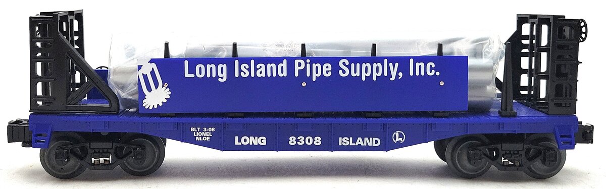 Lionel 6-52480 O Gauge NLOE 2008 Long Island Flatcar w/Pipes LN/Box