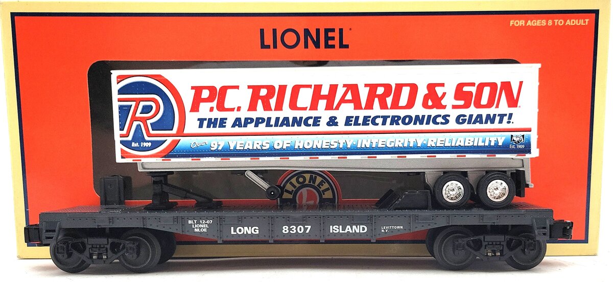 Lionel 6-52489 O Gauge NLOE P.C. Richards Flatcar w/Trailer LN/Box