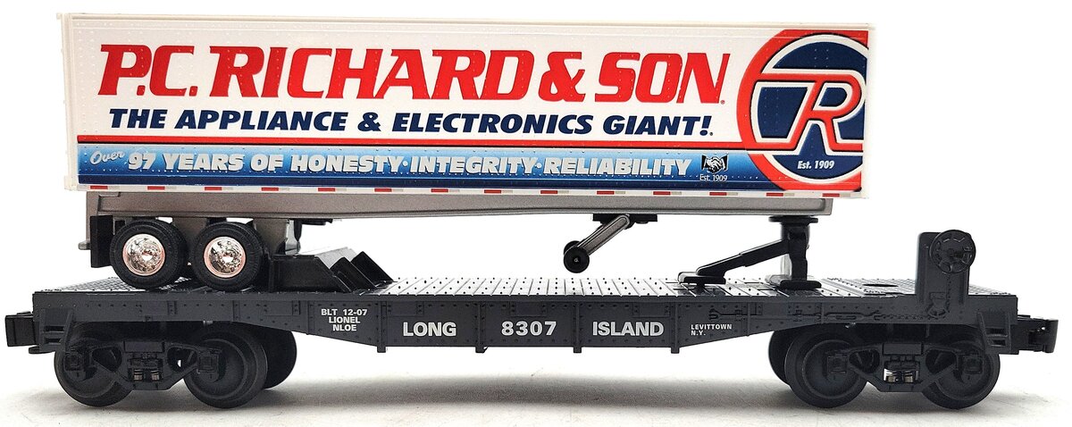Lionel 6-52489 O Gauge NLOE P.C. Richards Flatcar w/Trailer LN/Box