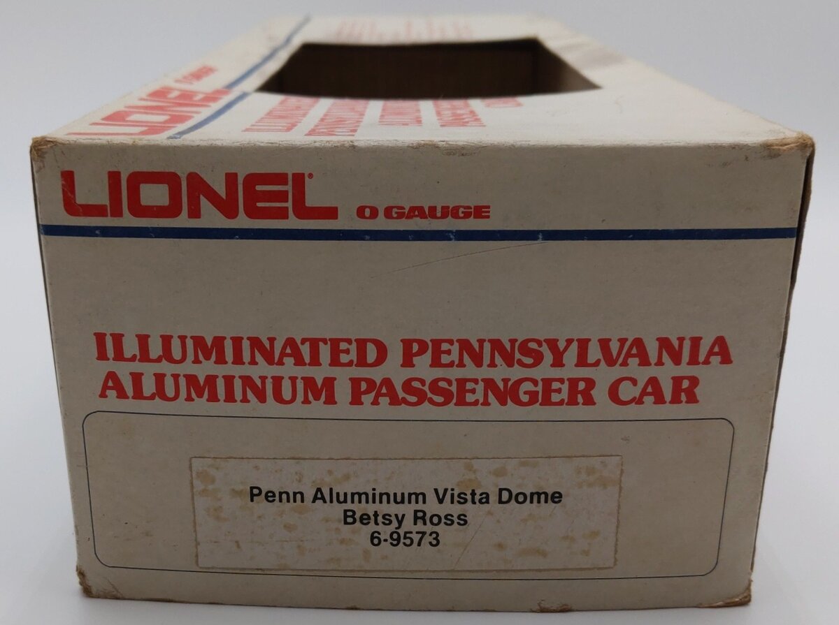 Lionel 6-9573 O Pennsylvania RR "Betsy Ross" Aluminum Vista Dome Passenger Car EX/Box