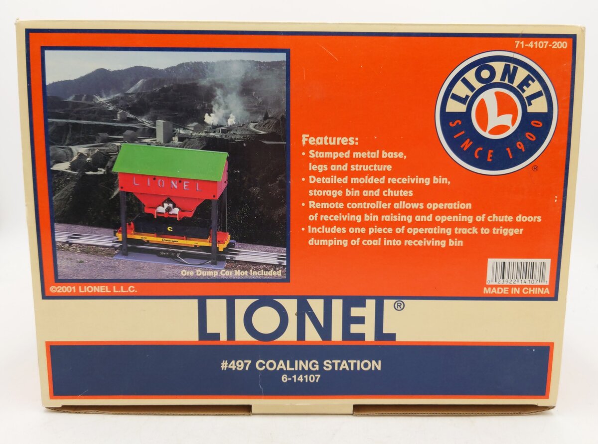Lionel 6-14107 O Gauge #497 Operating Coaling Station EX/Box