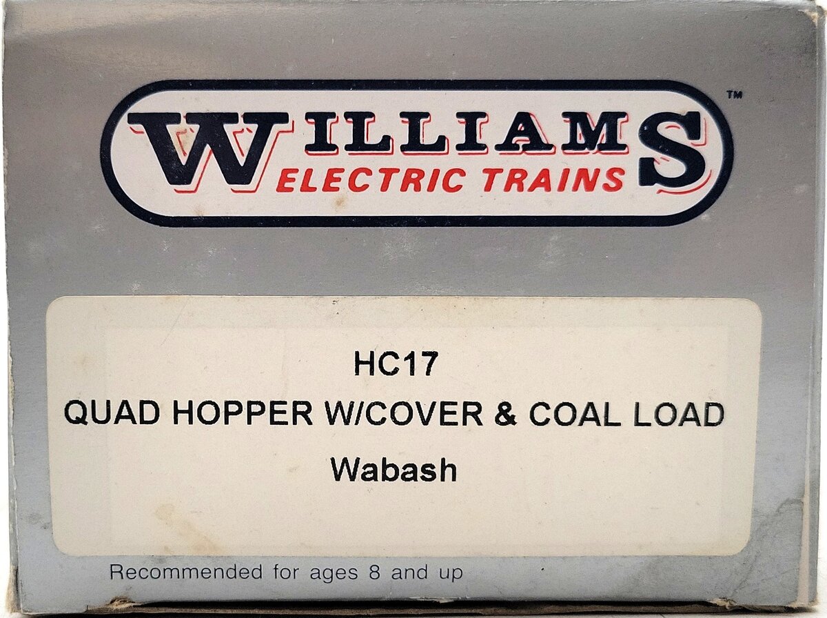 Williams HC17 O Gauge Wabash Quad Hopper w/ Cover & Coal Load NIB