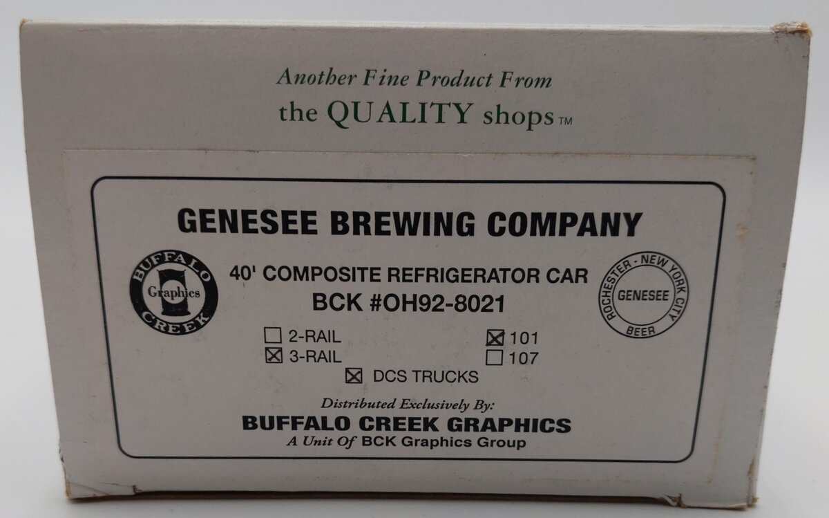Crown BCK Graphics OH92-8021 O Genesee Brewing Company 40' Reefer #101 (3 Rail) EX/Box