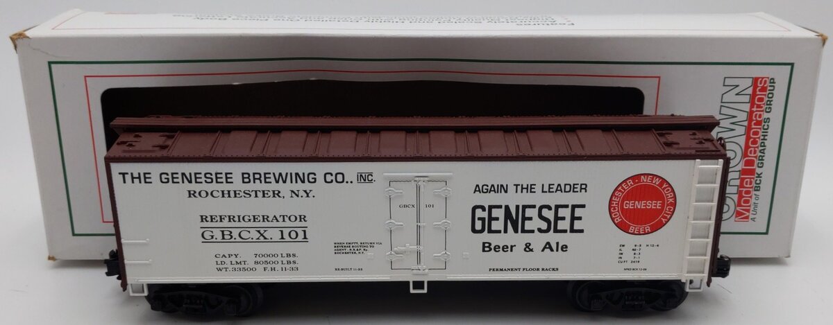 Crown BCK Graphics OH92-8021 O Genesee Brewing Company 40' Reefer #101 (3 Rail) EX/Box