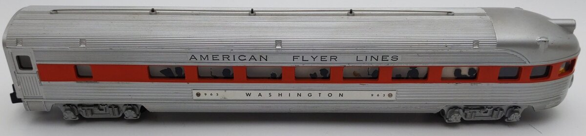 American Flyer 963 Vintage S Washington Orange Strip Observation Car VG/Box