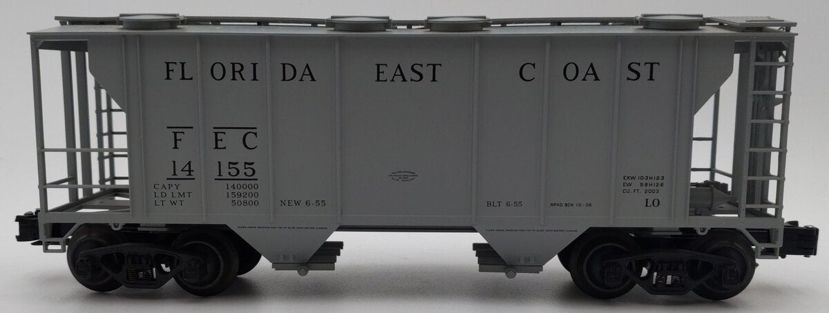 Crown OH72-6001 O Gauge Florida East Coast PS-2 Covered Hopper #14155 (3 Rail) EX/Box