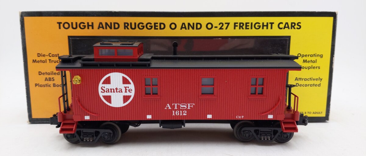 MTH 30-7720 O Scale Santa Fe Woodside Lighted Caboose #1612 EX/Box
