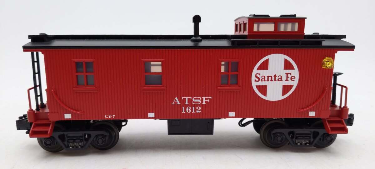 MTH 30-7720 O Scale Santa Fe Woodside Lighted Caboose #1612 EX/Box