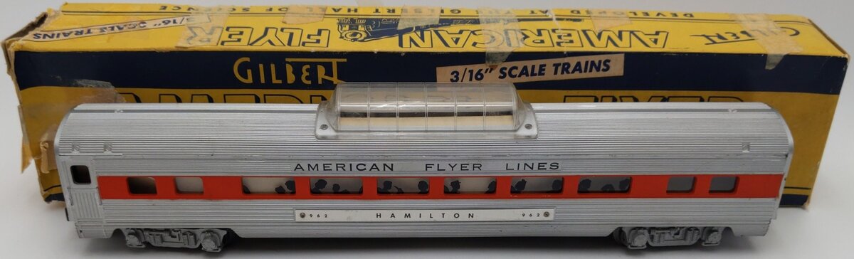 American Flyer 962 Vintage S American Flyer Lines Hamilton Vista Dome Car VG/Box