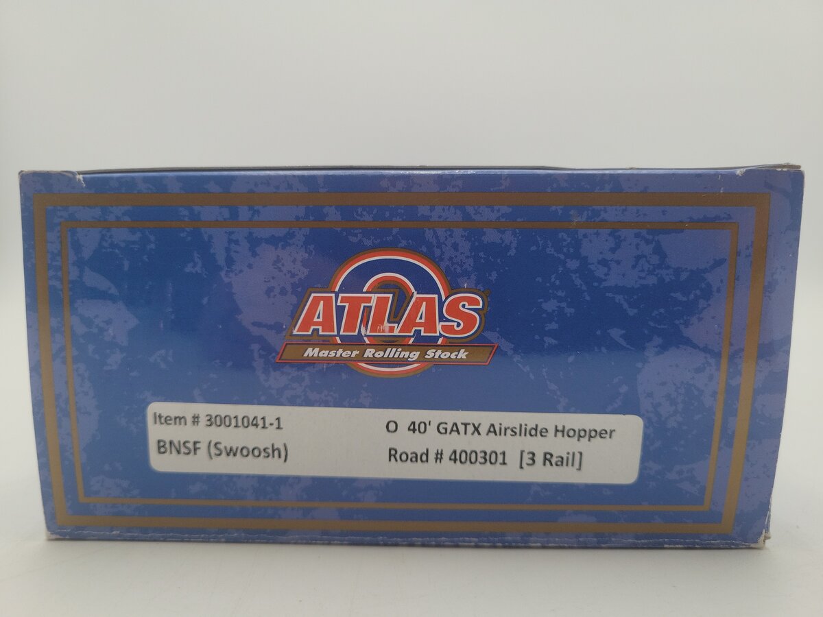 Atlas 3001041-1 O Gauge BNSF 40' Airslide Hopper Car #400301 EX/Box