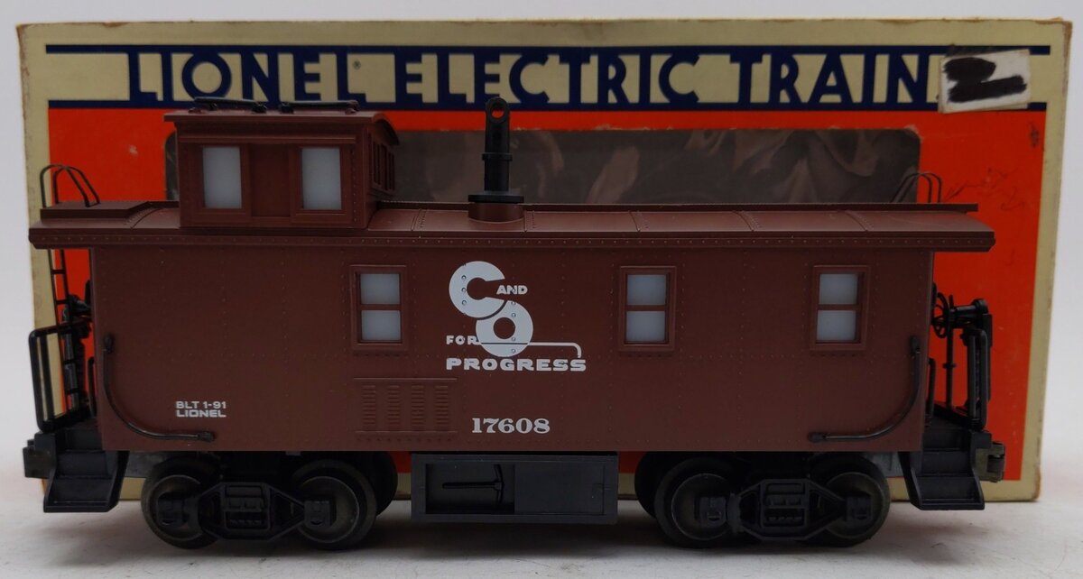 Lionel 6-17608 O Gauge Chessie Steelside Square Window Caboose #17608 w/ Smoke EX/Box