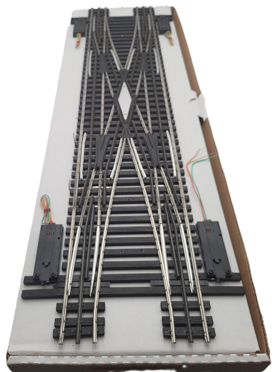 Ross 175M O Gauge Double Crossover with Dz1000 Switch Turnout EX/Box