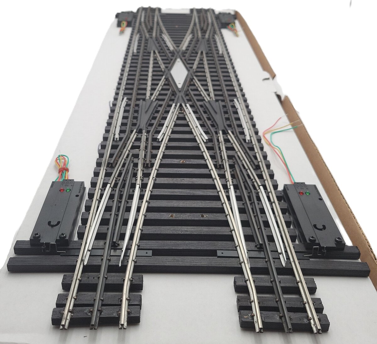 Ross 175M O Gauge Double Crossover with Dz1000 Switch Turnout EX/Box