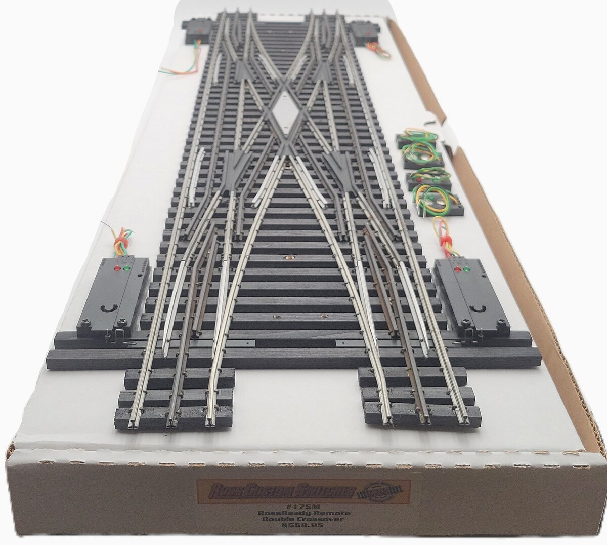 Ross 175M O Gauge Double Crossover with Dz1000 Switch Turnout EX/Box