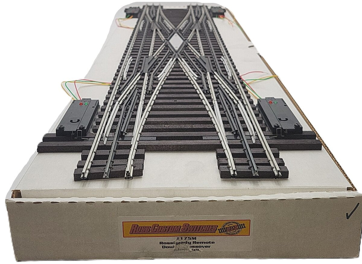 Ross 175M O Gauge Double Crossover with Dz1000 Switch Turnout EX/Box