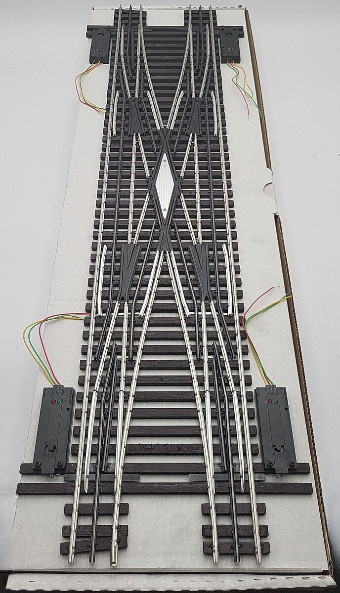 Ross 175M O Gauge Double Crossover with Dz1000 Switch Turnout EX/Box