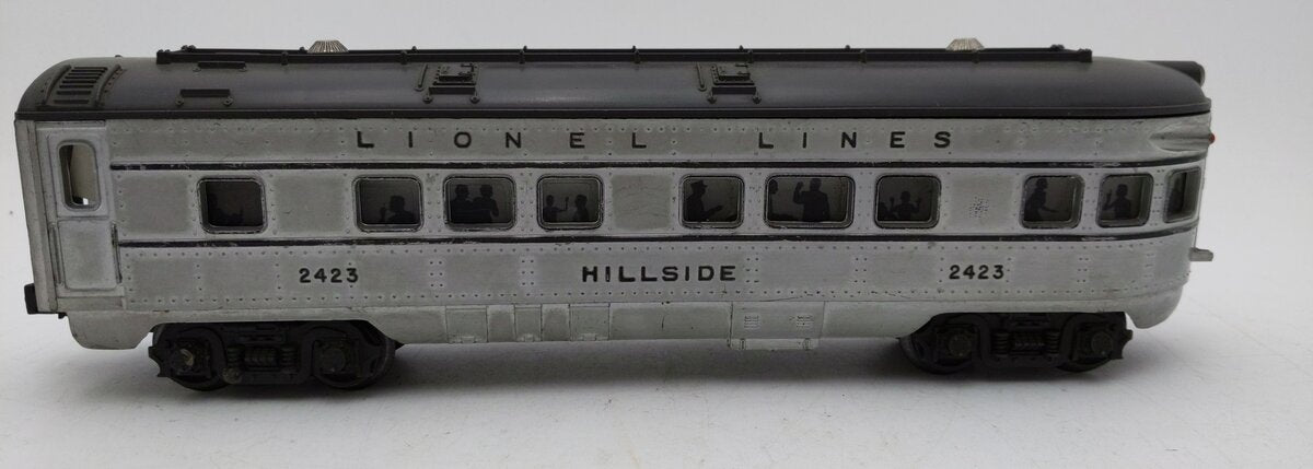 Lionel 2423 Vintage O Lionel Lines Hillside Lighted Observation Car w/Silvr Roof VG