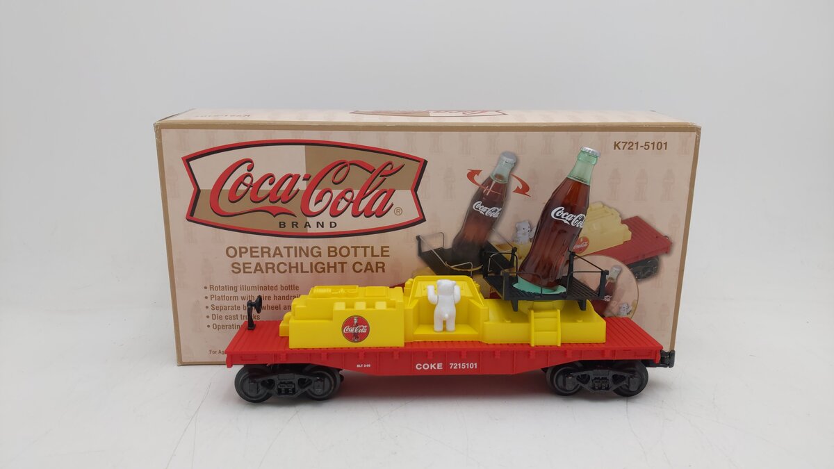 K-Line K721-5101 O Gauge Coca-Cola Operating Searchlight Car #7215101 LN/Box