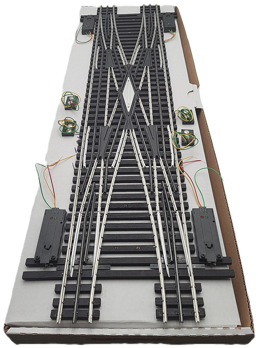 Ross 175M O Gauge Double Crossover with Dz1000 Switch Turnout EX/Box
