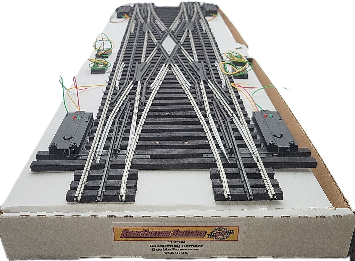 Ross 175M O Gauge Double Crossover with Dz1000 Switch Turnout EX/Box