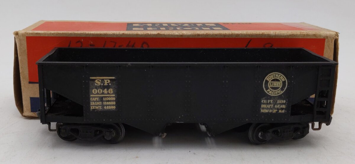 Lionel 0046 OO Vintage Prewar Southern Pacific Super Detailed Hopper Car EX/Box