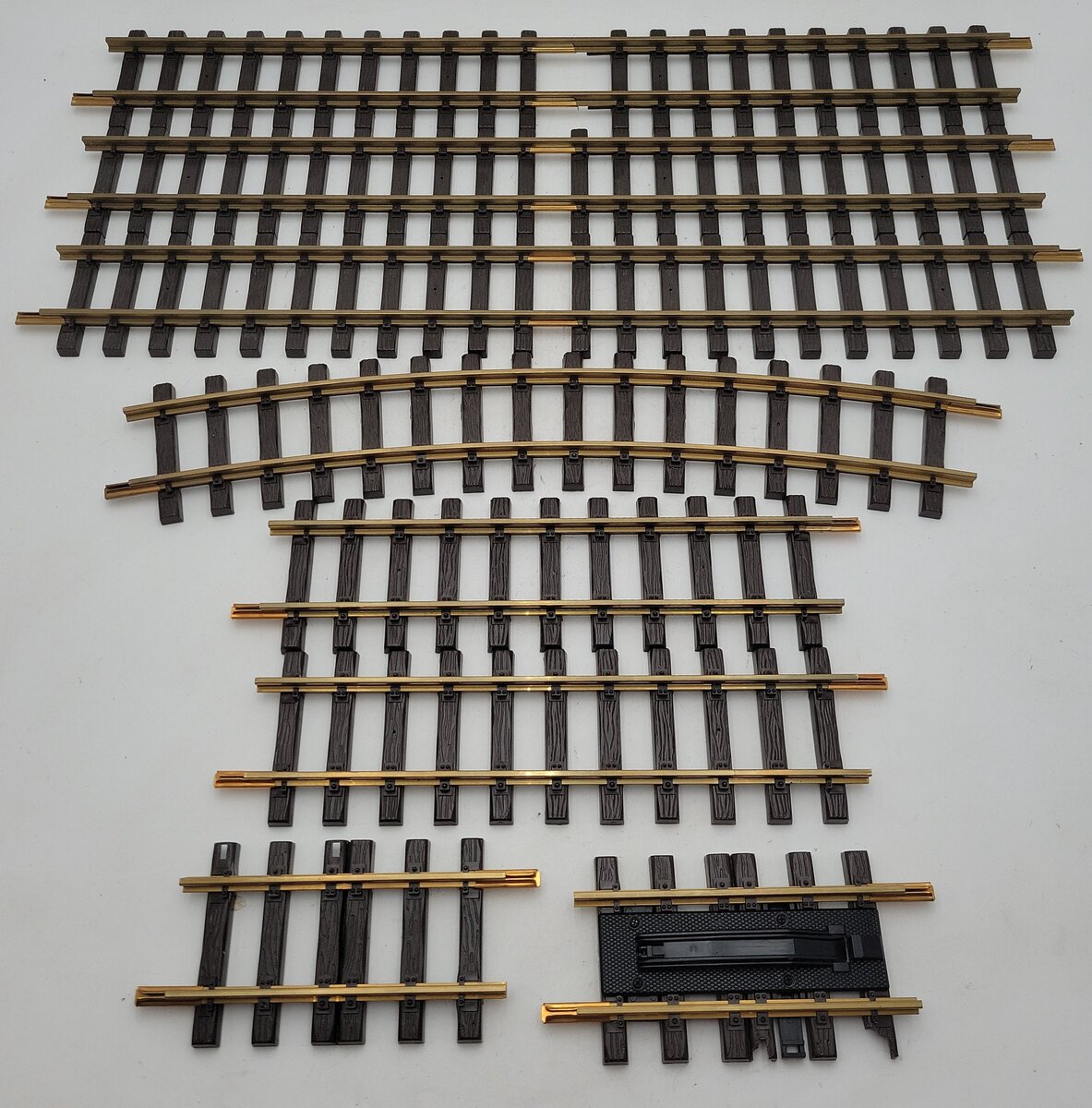 LGB G Scale Brass Assorted Straight & Curved Track [8] EX