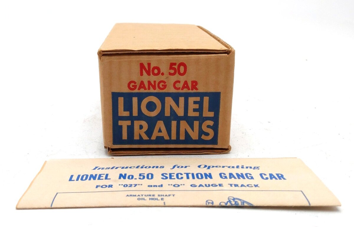 Lionel Vintage O Gauge Postwar Motorized Cars: 65 & 50 [2] EX/Box