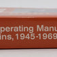 Greenberg's Repair & Operating Manual for Lionel Trains 1945-1969 Paperback Book VG