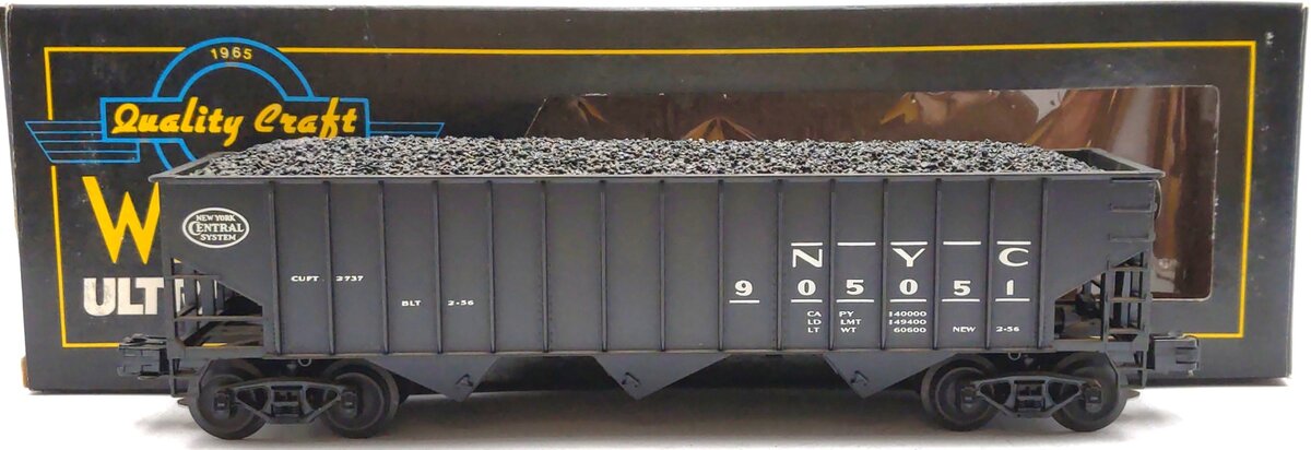 Weaver 4030 New York Central 3 Bay Hopper Hi-Rail #905051 EX/Box