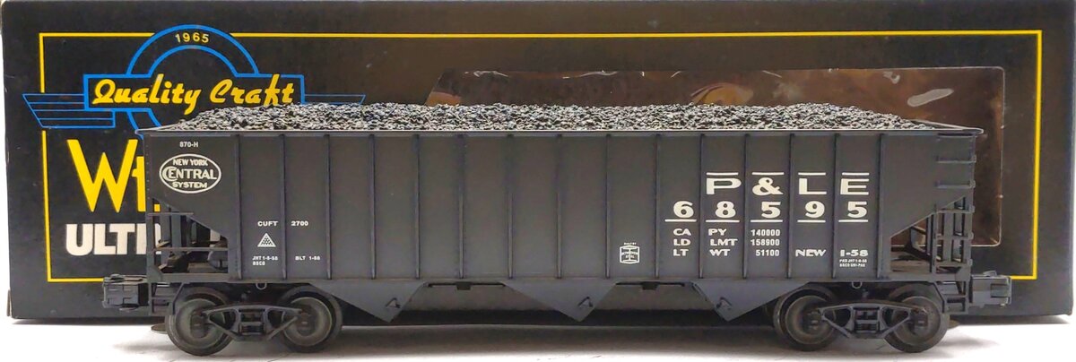 Weaver 4032 O scale P&LE Hi Rail 3 Bay Coal Car #68595 VG/Box