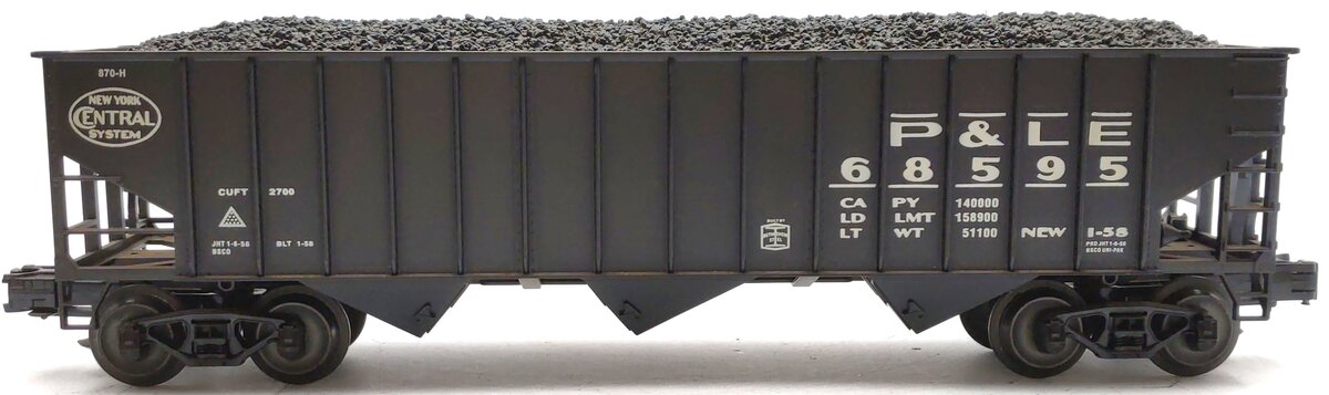 Weaver 4032 O scale P&LE Hi Rail 3 Bay Coal Car #68595 VG/Box