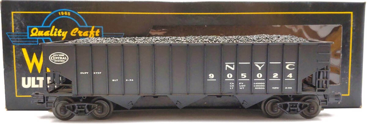 Weaver 4030 New York Central 3 Bay Hopper Hi-Rail #905024 VG/Box