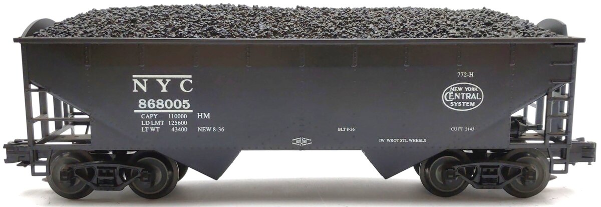 Weaver U1113 O Gauge New York Central Offset 2-Bay Hopper #868005 - 3 Rail VG/Box