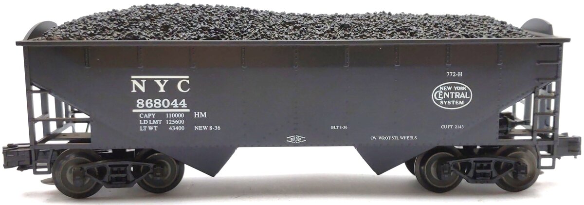Weaver U1113 O Gauge New York Central Offset 2-Bay Hopper #868044 - 3 Rail VG