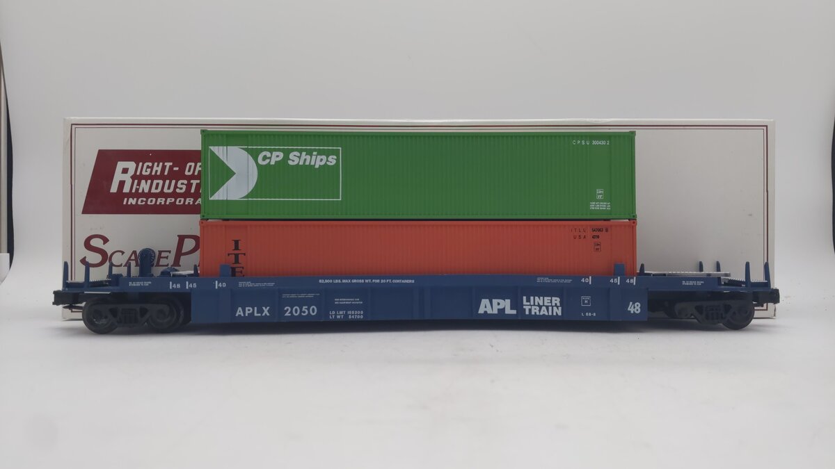 Right-of-Way 2050 O APLX Freight Car w/ Containers EX/Box