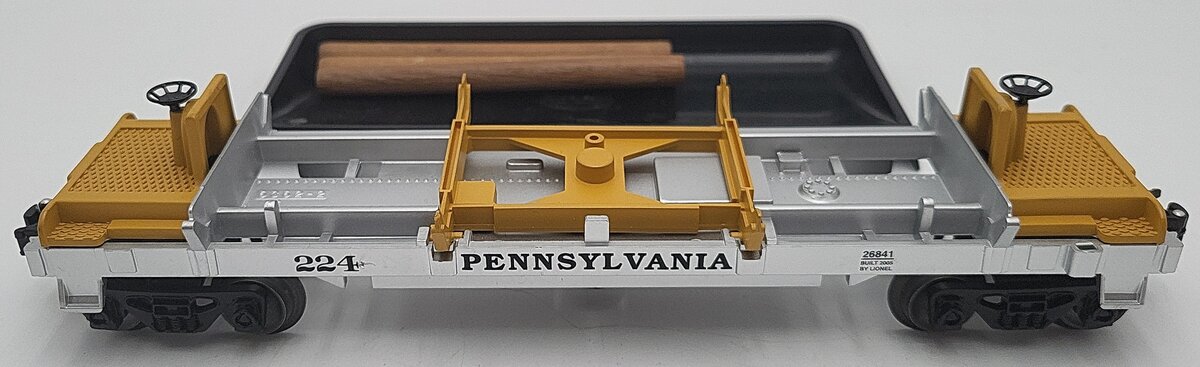Lionel 6-26841 O Pennsylvania Railroad Log Dump Car #224 EX