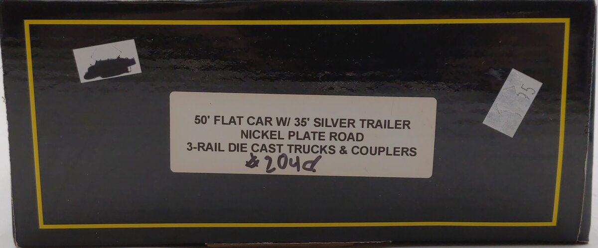 Weaver 2048 O Gauge Nickel Plate Road 50' Flat Car w/ 35' Silver Trailer LN/Box