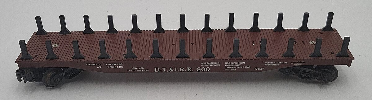 K-Line K6900-M001 O Scale D.T&I.R.R. Flatcar #800 EX
