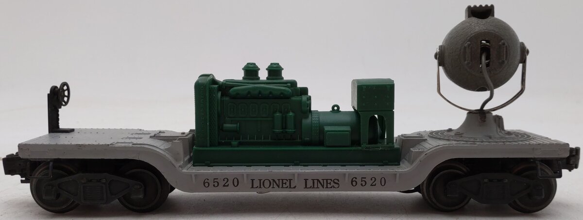 Lionel 6520 Vintage O Green Generator Operating Searchlight Car - Rare VG/Box