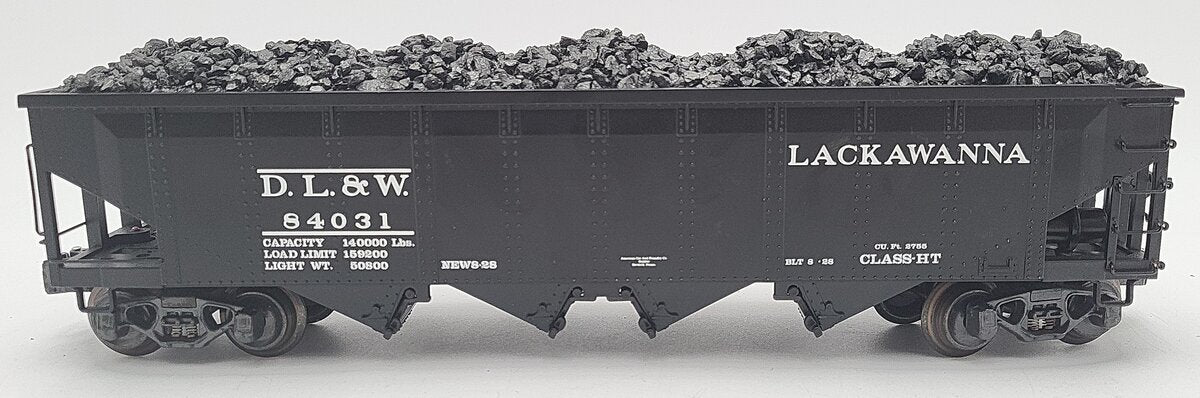 K-Line K623-1472 O Delaware, Lackawanna & Western 4-Bay Hopper w/ Load #84031 EX