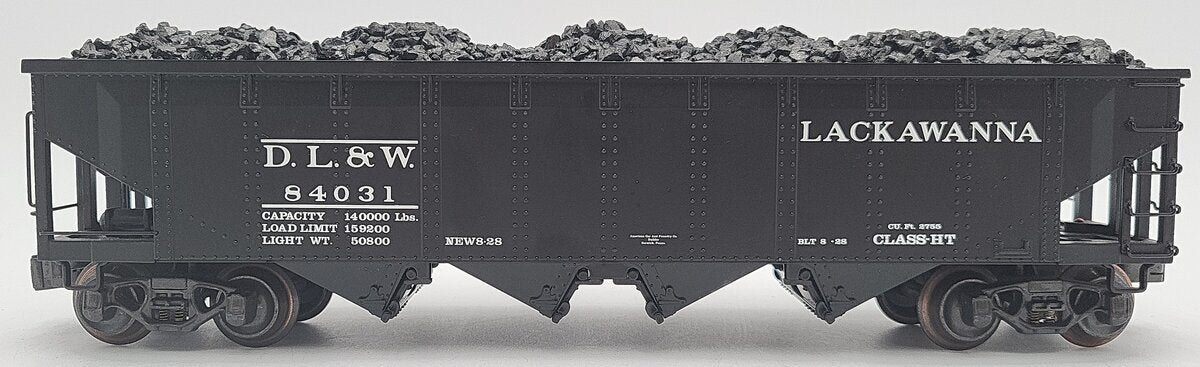 K-Line K623-1472 O Delaware, Lackawanna & Western 4-Bay Hopper w/ Load #84031 EX