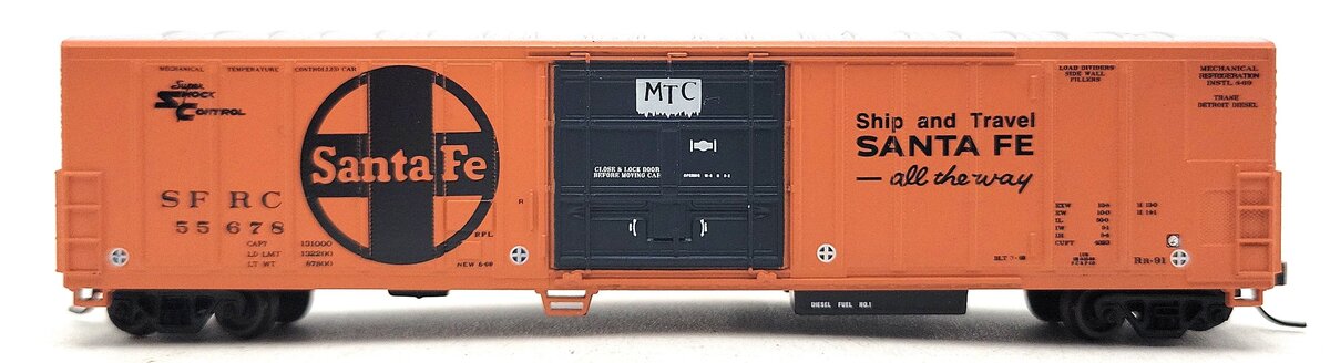 Athearn 11125 N Scale Santa Fe 57' Mechanical Reefer Car #55678 LN/Box