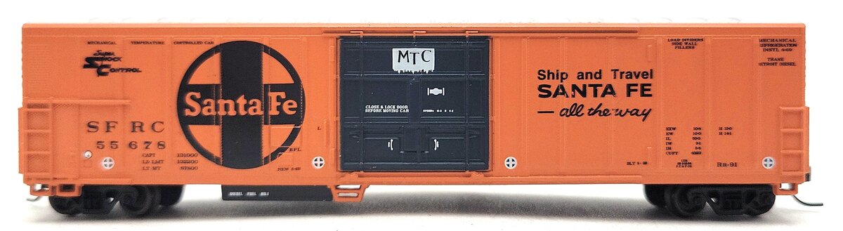 Athearn 11125 N Scale Santa Fe 57' Mechanical Reefer Car #55678 LN/Box