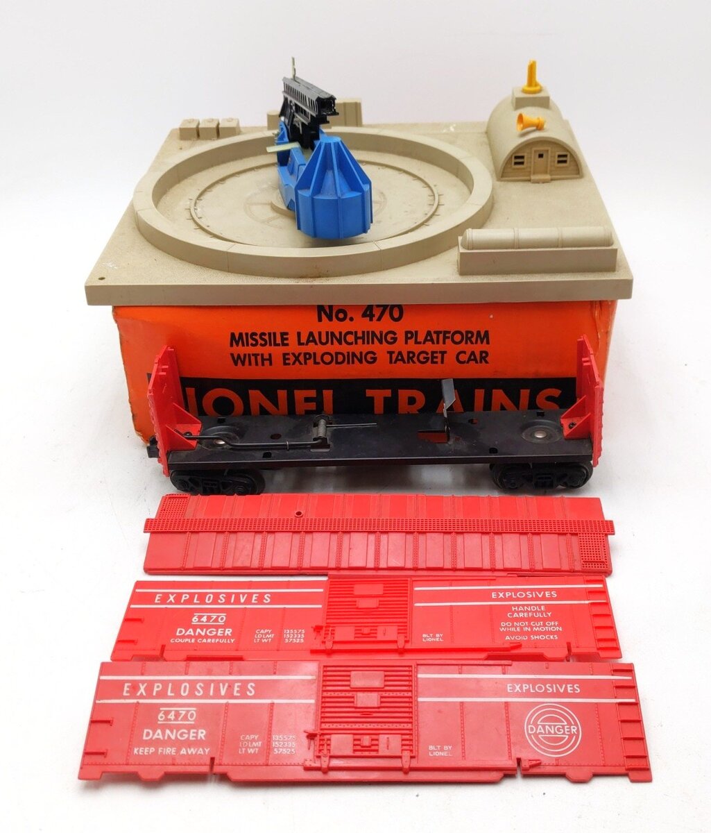Lionel 470 Vintage O Operating Missile Launching Platform W /Car VG/Box