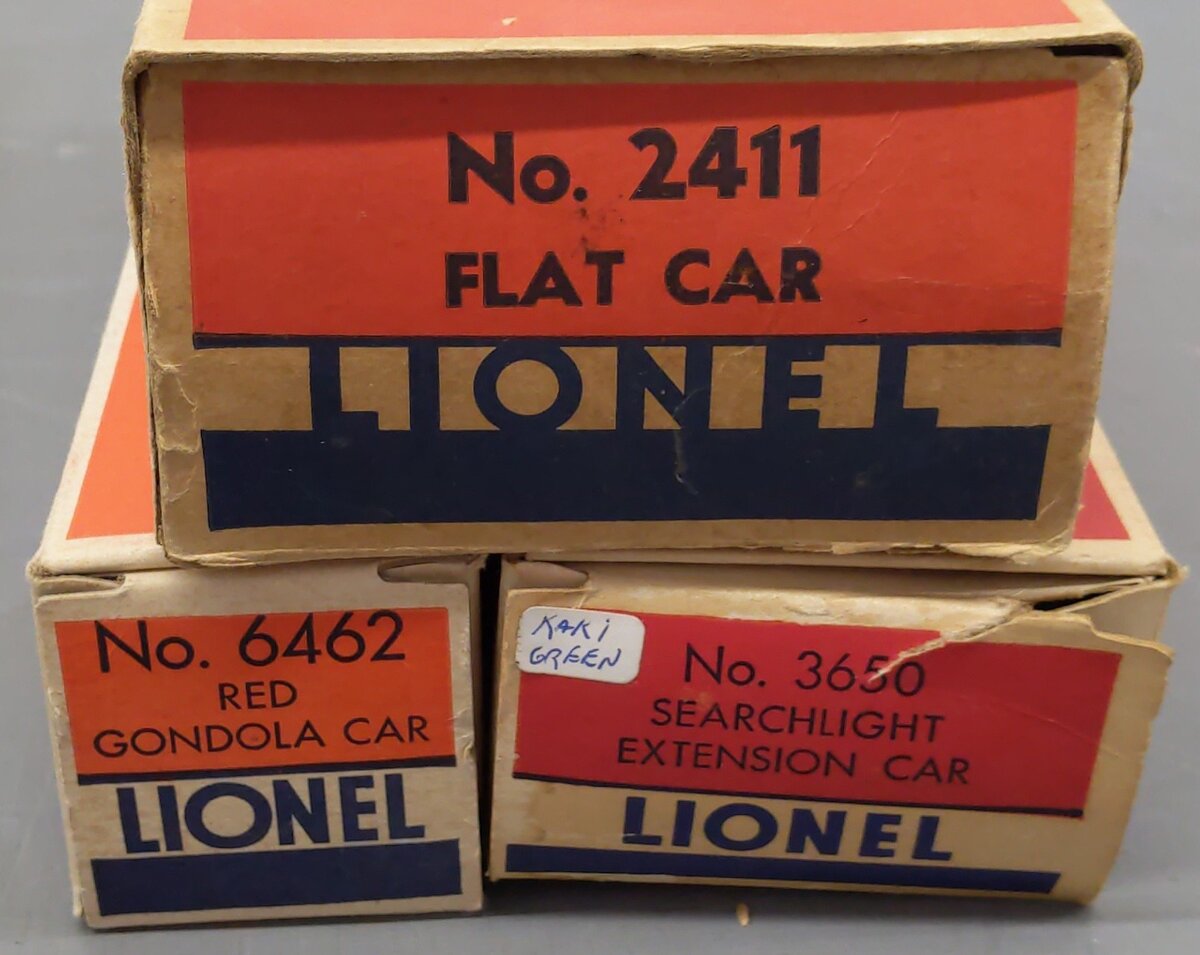 Lionel Vintage O Gauge Assorted Freight Cars: 6462, 6656, 6167, 3650 [5] EX