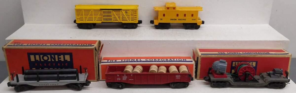Lionel Vintage O Gauge Assorted Freight Cars: 6462, 6656, 6167, 3650 [5] EX